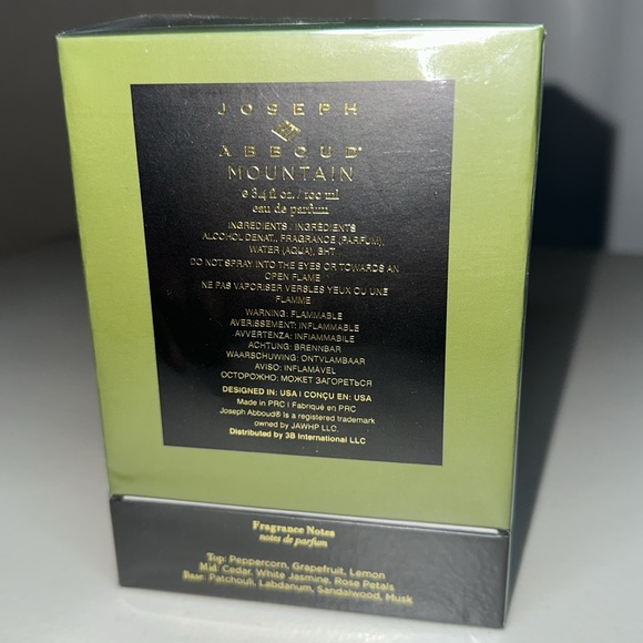 4 units, JOSEPH ABBOUD EAU DE PARFUM MOUNTAIN NEW, size 3.4 fl oz./100 ml - Picture 2 of 2